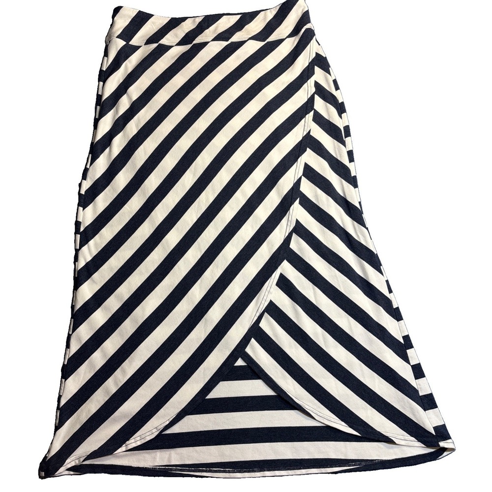 Athleta Maxi Skirt Women's Navy White Wrap Ribbon Stripe Excellent Tulip Small